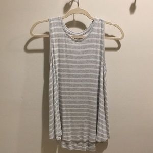 Grey and white shriped tank